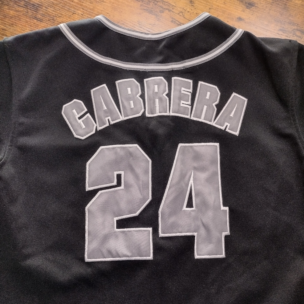 Detroit Tigers MLB Miguel Cabrera Jersey Majestic Youth X-Large